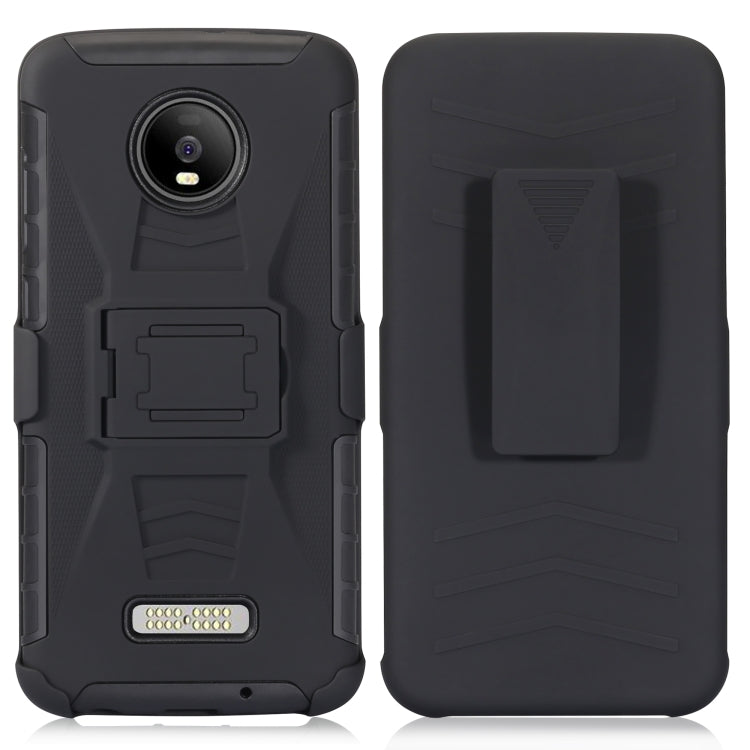 For Motorola Moto Z4 Play PC + Silicone Back Clip Sliding Sleeve Protective Case(Black)