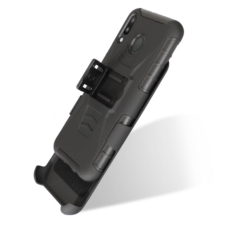 For Galaxy A20e PC + Silicone Back Clip Sliding Sleeve Protective Case(Black)