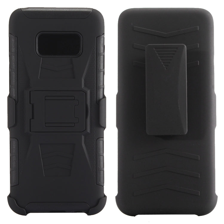For Galaxy S8+ PC + Silicone Back Clip Sliding Sleeve Protective Case(Black)