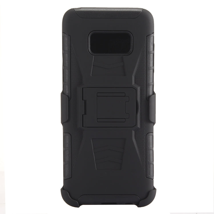 For Galaxy S8 PC + Silicone Back Clip Sliding Sleeve Protective Case(Black)