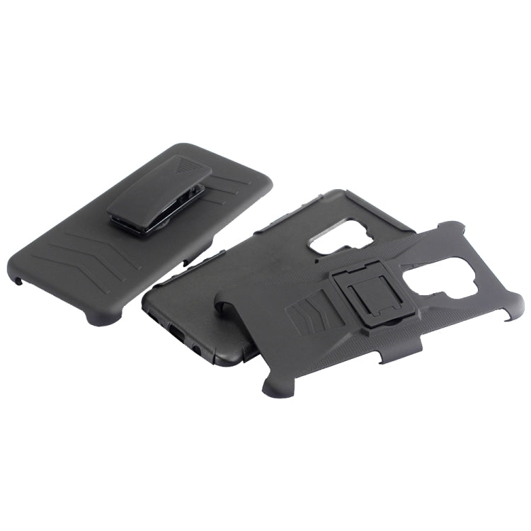 For Galaxy S9+ PC + Silicone Back Clip Sliding Sleeve Protective Case(Black)