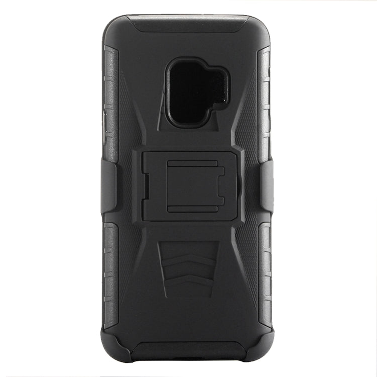 For Galaxy S9 PC + Silicone Back Clip Sliding Sleeve Protective Case(Black)