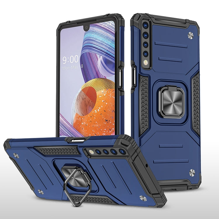For LG Stylo 7 4G Magnetic Armor Shockproof TPU + PC Phone Case with Metal Ring Holder