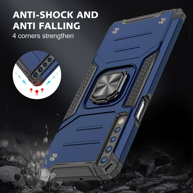 For LG Stylo 7 4G Magnetic Armor Shockproof TPU + PC Phone Case with Metal Ring Holder