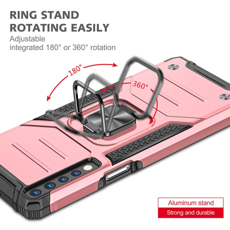 For LG Stylo 7 4G Magnetic Armor Shockproof TPU + PC Phone Case with Metal Ring Holder