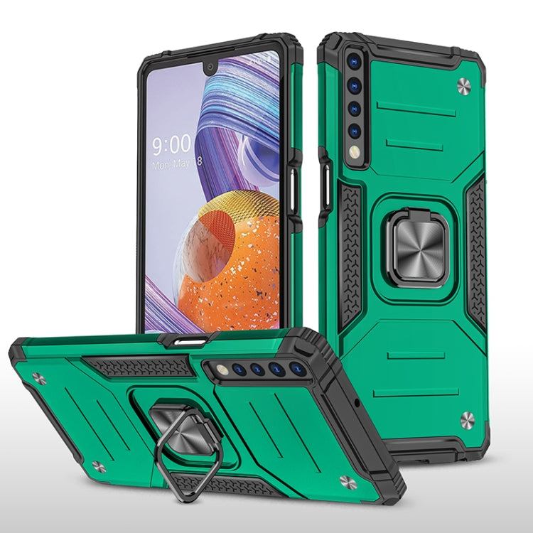 For LG Stylo 7 4G Magnetic Armor Shockproof TPU + PC Phone Case with Metal Ring Holder