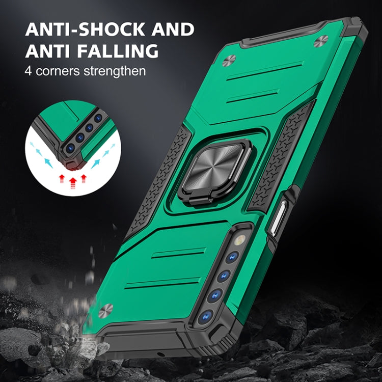 For LG Stylo 7 4G Magnetic Armor Shockproof TPU + PC Phone Case with Metal Ring Holder