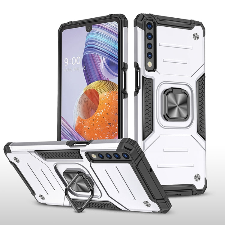 For LG Stylo 7 4G Magnetic Armor Shockproof TPU + PC Phone Case with Metal Ring Holder