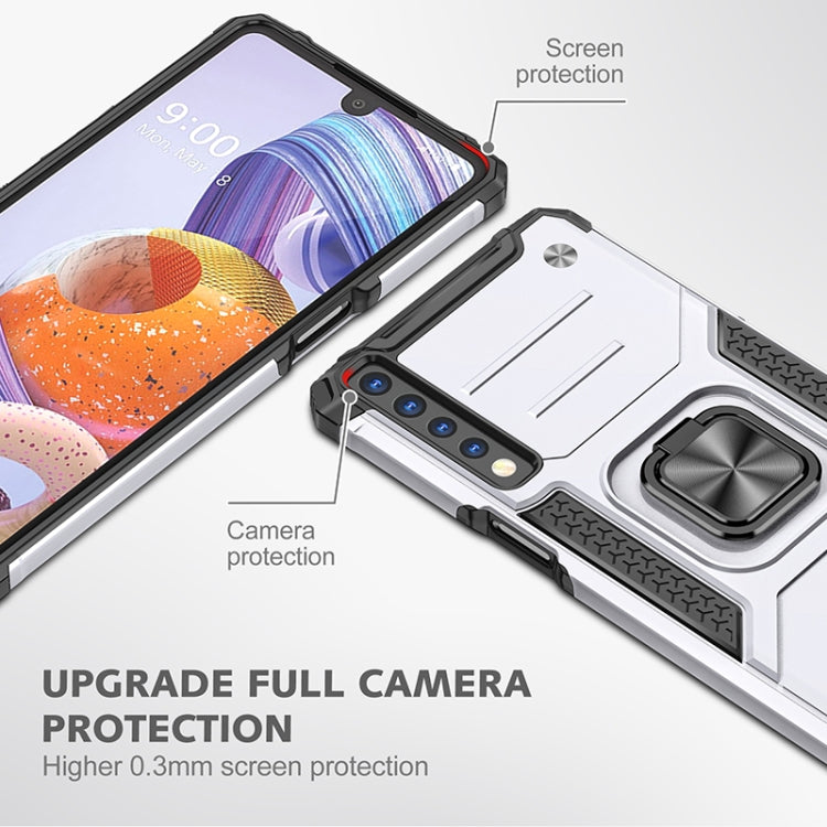 For LG Stylo 7 4G Magnetic Armor Shockproof TPU + PC Phone Case with Metal Ring Holder