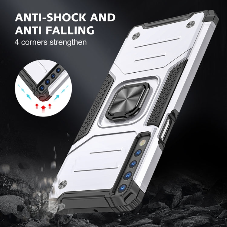 For LG Stylo 7 4G Magnetic Armor Shockproof TPU + PC Phone Case with Metal Ring Holder