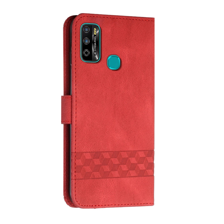 For Infinix Hot 9 Play Cubic Skin Feel Flip Leather Phone Case