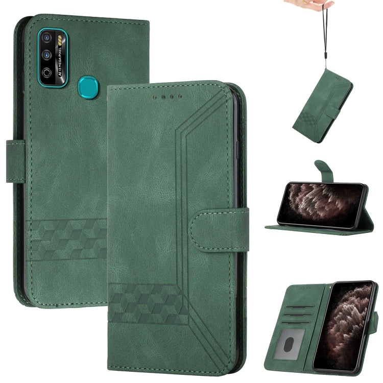 For Infinix Hot 9 Play Cubic Skin Feel Flip Leather Phone Case