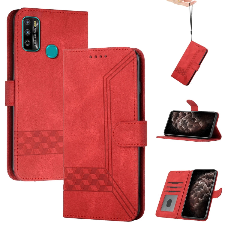 For Infinix Hot 9 / X655 Cubic Skin Feel Flip Leather Phone Case