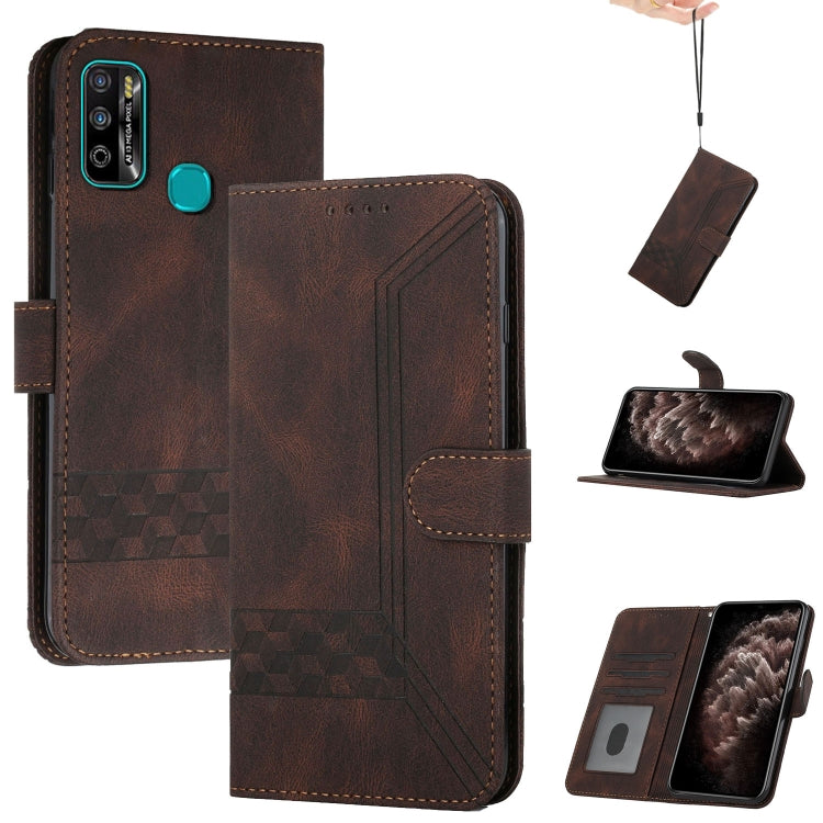 For Infinix Hot 9 / X655 Cubic Skin Feel Flip Leather Phone Case
