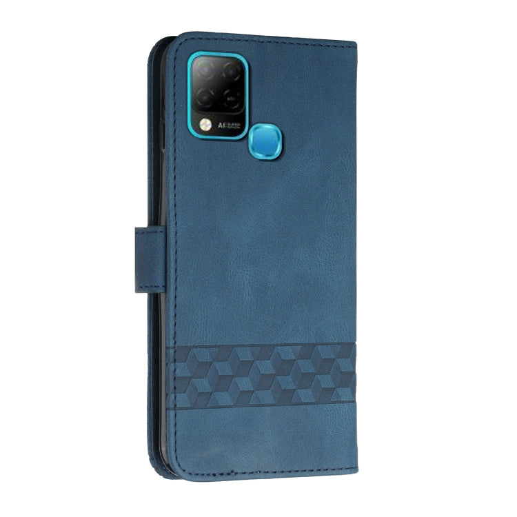 For Infinix Hot 10 Cubic Skin Feel Flip Leather Phone Case