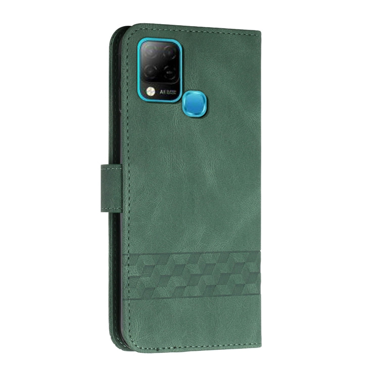 For Infinix Hot 10 Cubic Skin Feel Flip Leather Phone Case