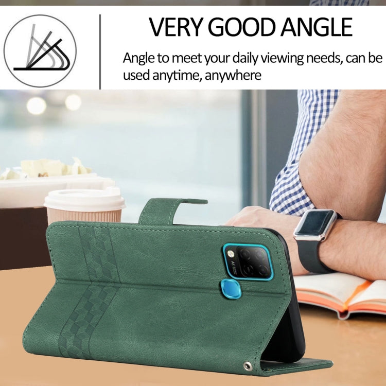 For Infinix Hot 10 Cubic Skin Feel Flip Leather Phone Case