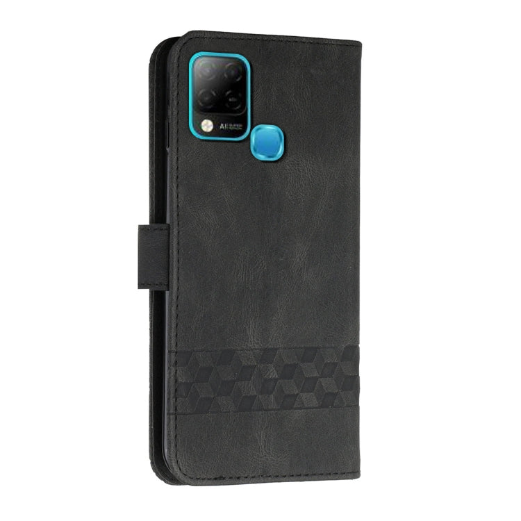 For Infinix Hot 10 Cubic Skin Feel Flip Leather Phone Case