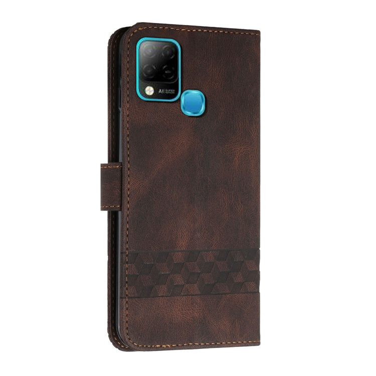 For Infinix Hot 10 Cubic Skin Feel Flip Leather Phone Case