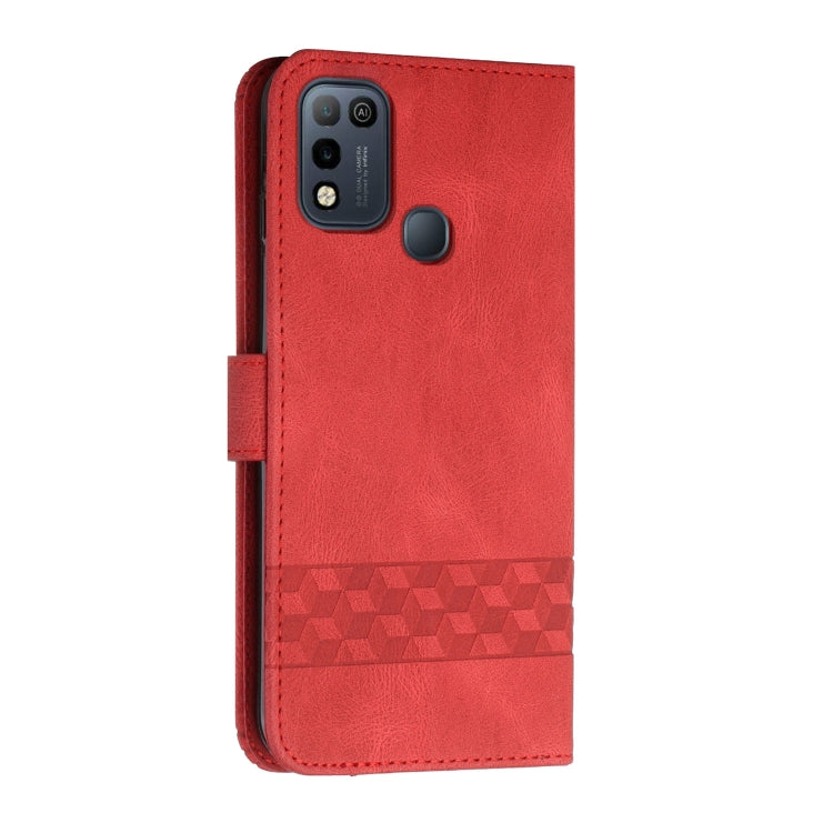 For Infinix Hot 10 Play Cubic Skin Feel Flip Leather Phone Case