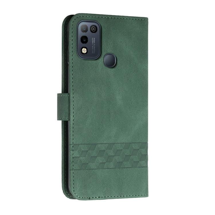 For Infinix Hot 10 Play Cubic Skin Feel Flip Leather Phone Case