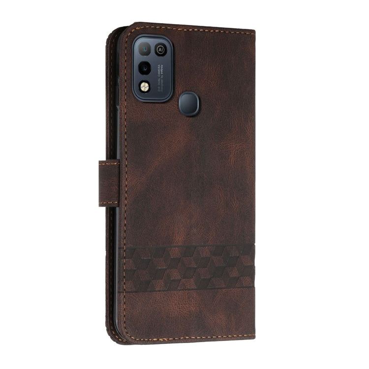 For Infinix Hot 10 Play Cubic Skin Feel Flip Leather Phone Case