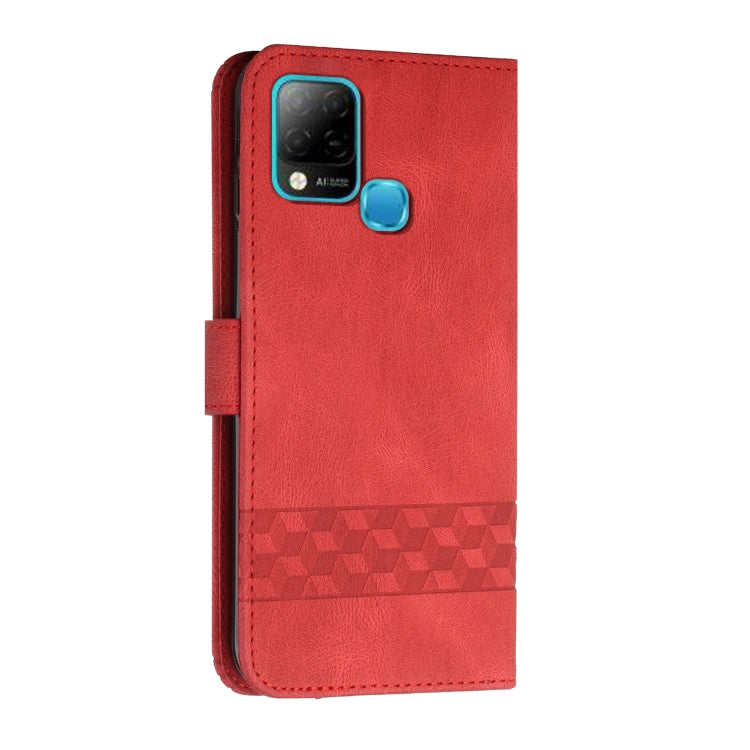 For Infinix Hot 10s Cubic Skin Feel Flip Leather Phone Case