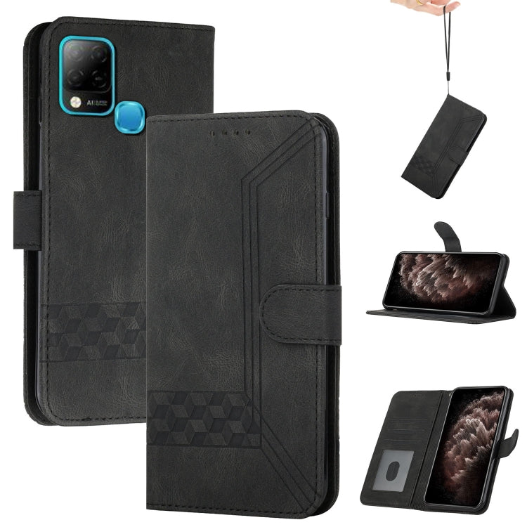 For Infinix Hot 10s Cubic Skin Feel Flip Leather Phone Case