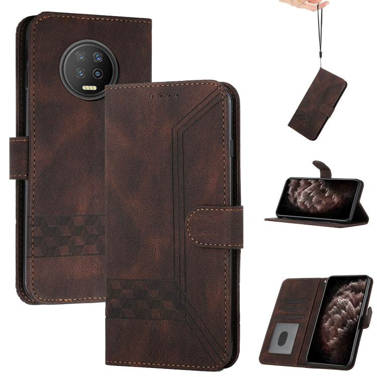 For Infinix Note 7 / X690 Cubic Skin Feel Flip Leather Phone Case