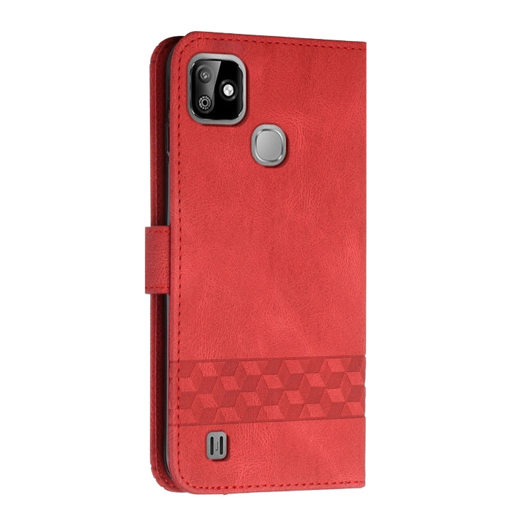 For Infinix Smart HD 2021 Cubic Skin Feel Flip Leather Phone Case