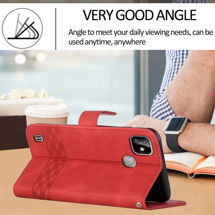 For Infinix Smart HD 2021 Cubic Skin Feel Flip Leather Phone Case