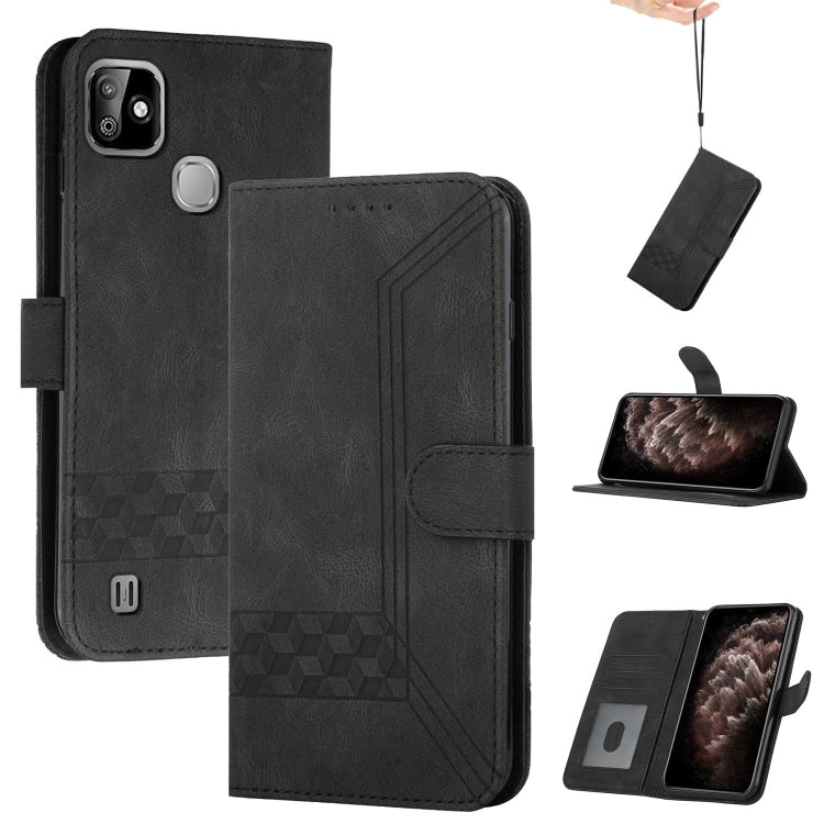 For Infinix Smart HD 2021 Cubic Skin Feel Flip Leather Phone Case