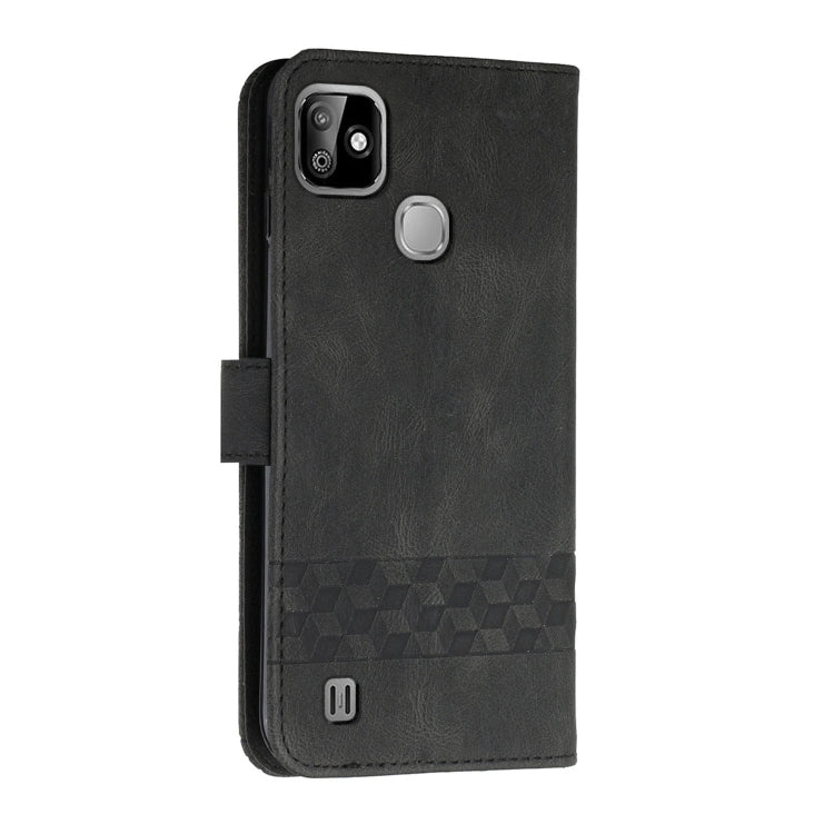 For Infinix Smart HD 2021 Cubic Skin Feel Flip Leather Phone Case