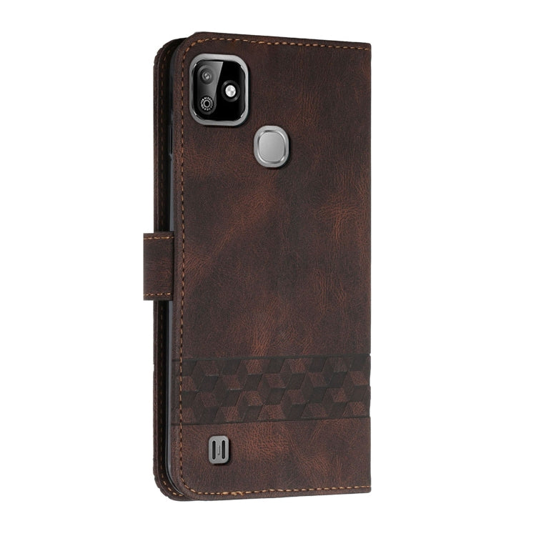 For Infinix Smart HD 2021 Cubic Skin Feel Flip Leather Phone Case