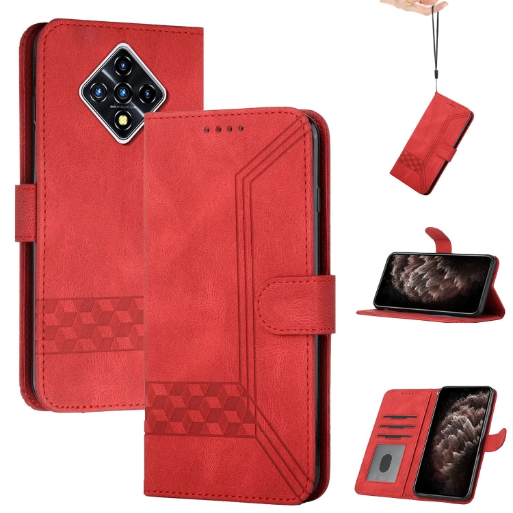 For Infinix Zero 8 / X687 Cubic Skin Feel Flip Leather Phone Case