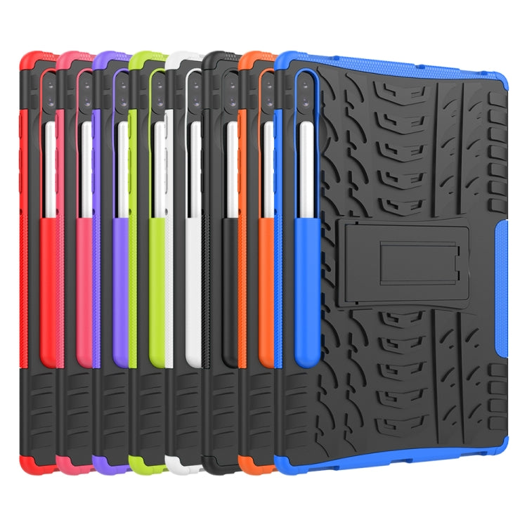 For Galaxy Tab S6 Tire Texture TPU + PC Shockproof Case with Holder