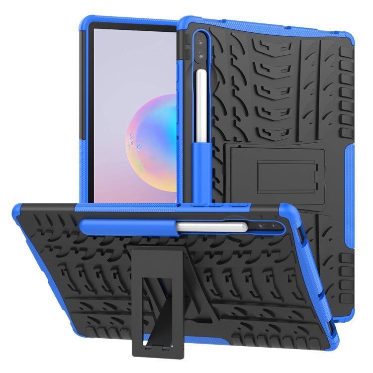 For Galaxy Tab S6 Tire Texture TPU + PC Shockproof Case with Holder