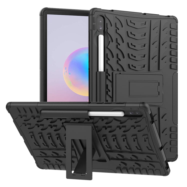 For Galaxy Tab S6 Tire Texture TPU + PC Shockproof Case with Holder