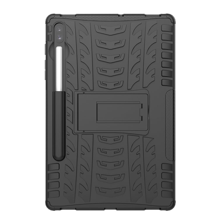 For Galaxy Tab S6 Tire Texture TPU + PC Shockproof Case with Holder