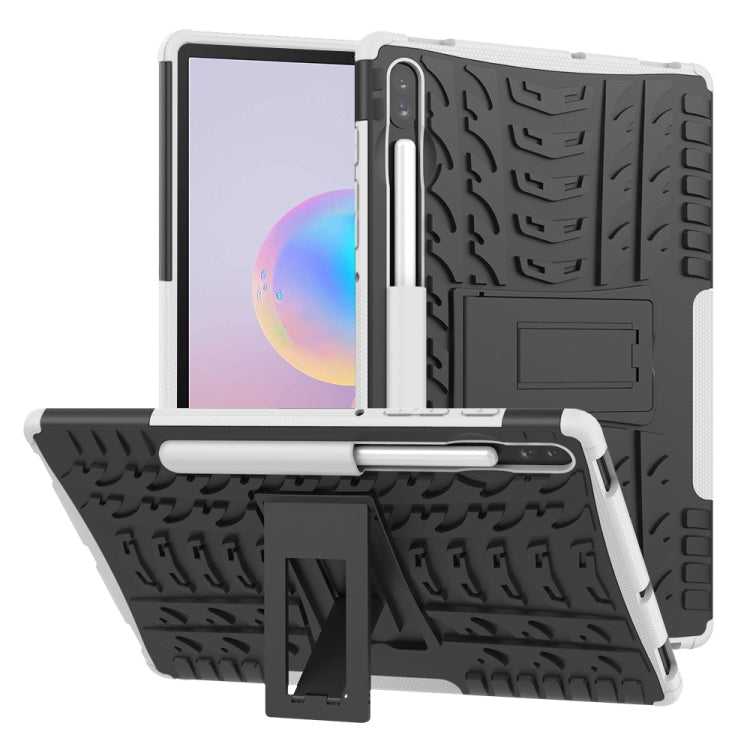 For Galaxy Tab S6 Tire Texture TPU + PC Shockproof Case with Holder