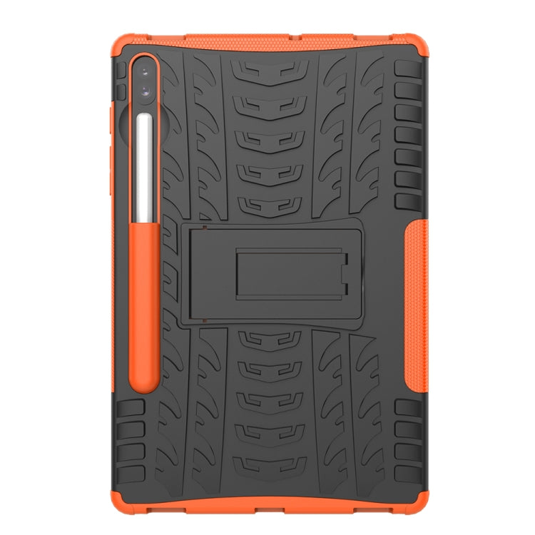 For Galaxy Tab S6 Tire Texture TPU + PC Shockproof Case with Holder