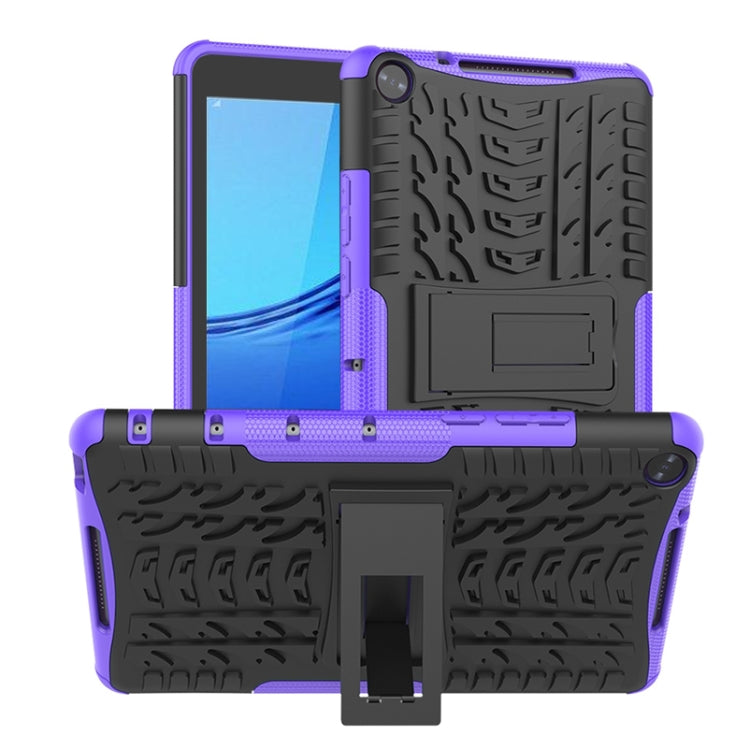 For Huawei MediaPad M5 Lite 8 Tire Texture TPU + PC Shockproof Case with Holder
