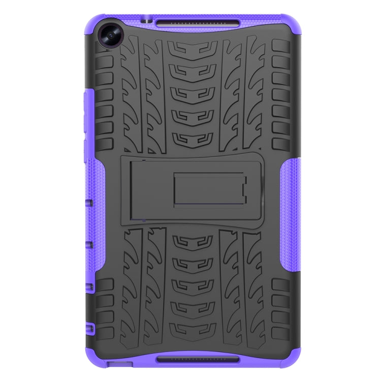 For Huawei MediaPad M5 Lite 8 Tire Texture TPU + PC Shockproof Case with Holder