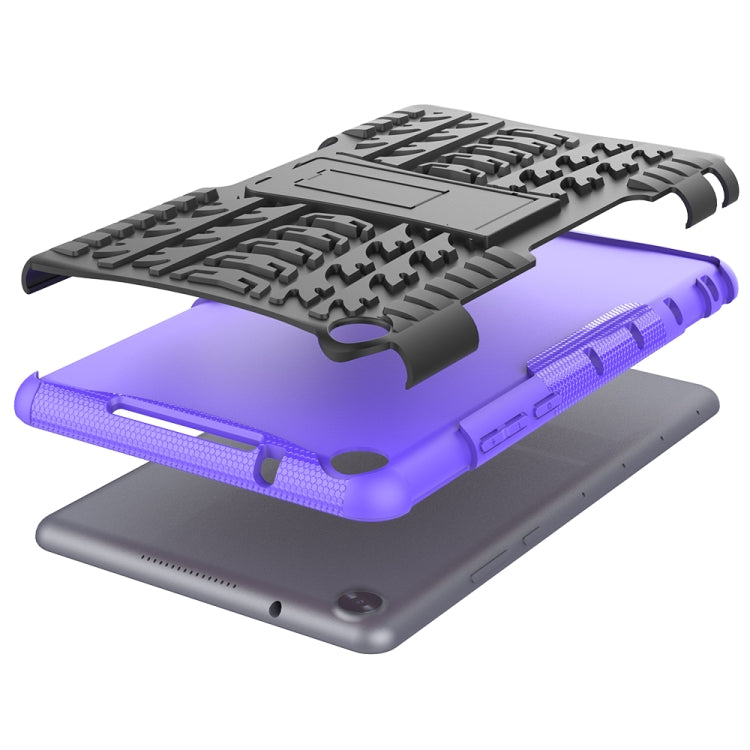 For Huawei MediaPad M5 Lite 8 Tire Texture TPU + PC Shockproof Case with Holder