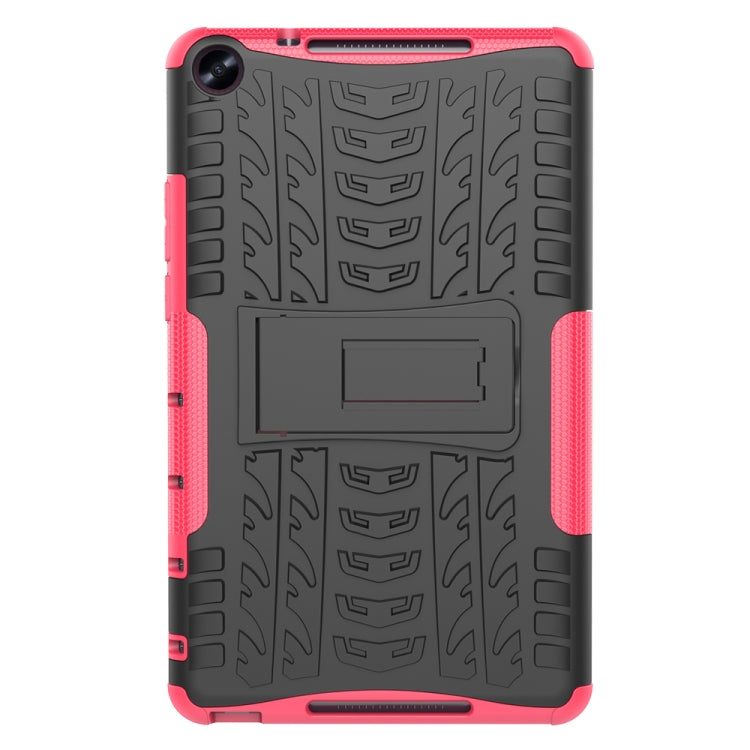 For Huawei MediaPad M5 Lite 8 Tire Texture TPU + PC Shockproof Case with Holder