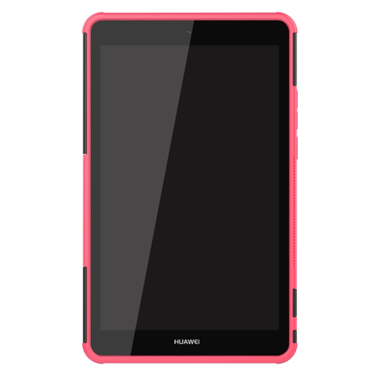 For Huawei MediaPad M5 Lite 8 Tire Texture TPU + PC Shockproof Case with Holder