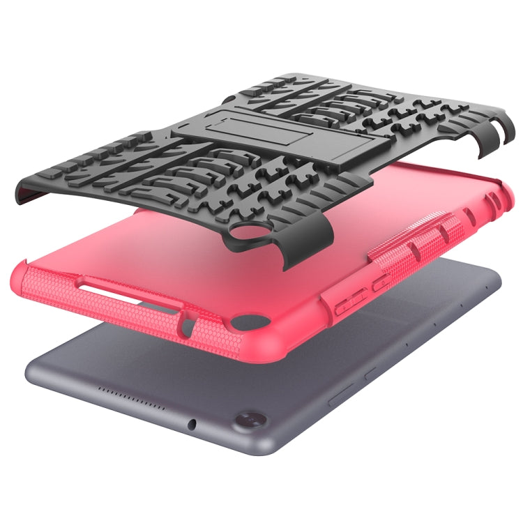 For Huawei MediaPad M5 Lite 8 Tire Texture TPU + PC Shockproof Case with Holder