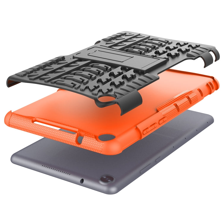 For Huawei MediaPad M5 Lite 8 Tire Texture TPU + PC Shockproof Case with Holder