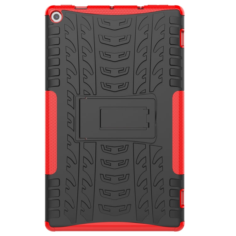 For Amazon Kindle Fire HD 10 2019 Tire Texture TPU + PC Shockproof Case with Holder