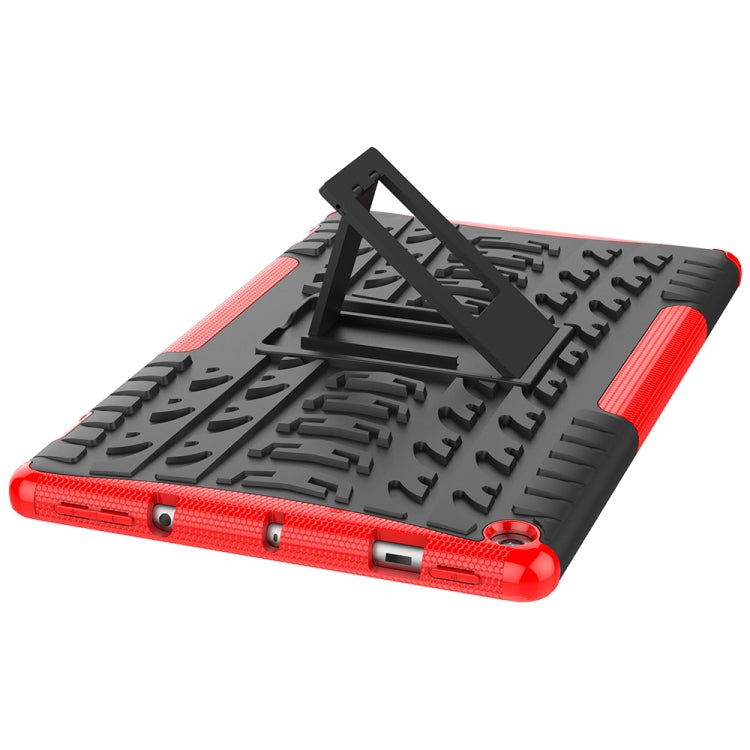 For Amazon Kindle Fire HD 10 2019 Tire Texture TPU + PC Shockproof Case with Holder